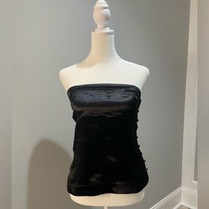NEW Free People Remind Me Black Satin Tube Top